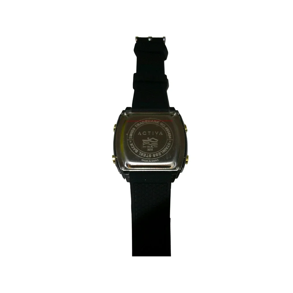 Invicta Activa WR3ATM Digital Watch‎ Black Gold Stainless Steel Men's $149 NIB